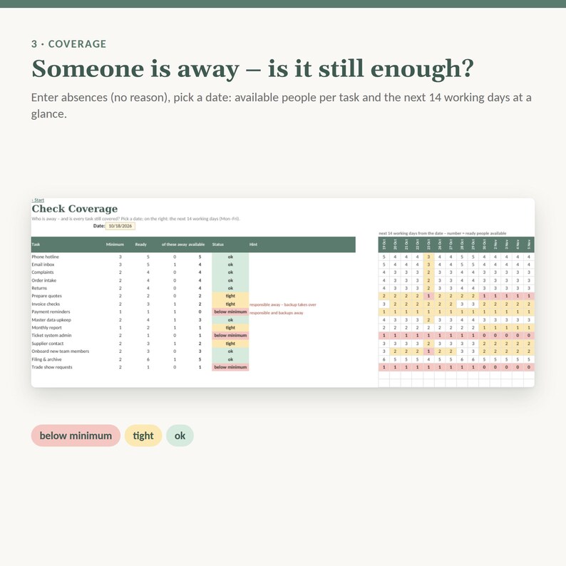 Skills Matrix Template Excel | Training Matrix & Cover Plan, Employee Training Tracker, Cross Training | Team Lead, No Macros image 4