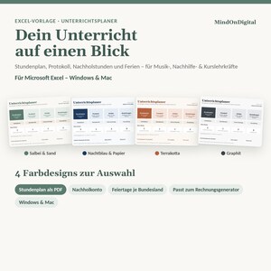 Excel-sjabloonset voor muziekdocenten en -begeleiders | Factuursjabloon § 19 UStG + Lesplanner | Windows & Mac afbeelding 3