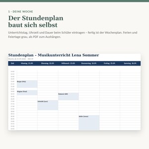 Excel-sjabloonset voor muziekdocenten en -begeleiders | Factuursjabloon § 19 UStG + Lesplanner | Windows & Mac afbeelding 5