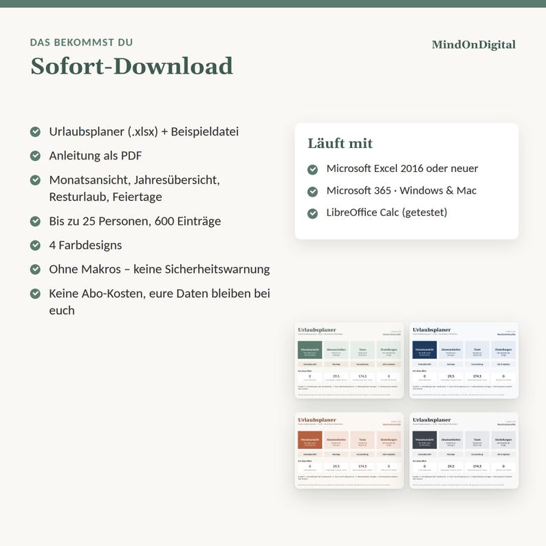 Vacation Planner 2027 Excel for Teams | Public Holidays in all 16 German States | Remaining Vacation Days, Half Days | No Macros Required image 5