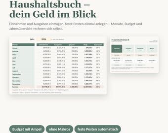 Household Budget 2027 Excel | Budget Planner (German), Income and Expenses, Fixed Costs | Monthly Overview, Savings Goals | No Macros Required