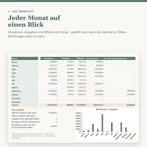 Einnahmen-Übersicht Excel Kleinunternehmer Paragraf 19 UStG | Grenzwerte 25000 und 100000 Euro mit Ampel | Nebenerwerb, ohne Makros Bild 2