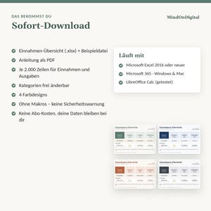Einnahmen-Übersicht Excel Kleinunternehmer Paragraf 19 UStG | Grenzwerte 25000 und 100000 Euro mit Ampel | Nebenerwerb, ohne Makros Bild 5