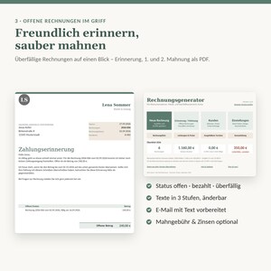 Excel Template Set for Self-Employed Part-Time Jobs | Invoice Template for Small Businesses + Income Overview with Thresholds | Windows & Mac image 4