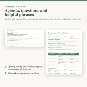 Sjablonen voor functioneringsgesprekken en onboarding van medewerkers in het Engels | Prestatiebeoordeling, onboarding, checklist | Word, Excel, A4 en US Letter afbeelding 3