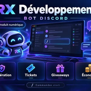 RX Development Discord Bot — Node.js source code with moderation, tickets, giveaways, and economy