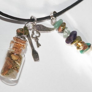 Weight Loss Charm Bottle Amulet Necklace Pagan Wicca Reiki Ritual image 1