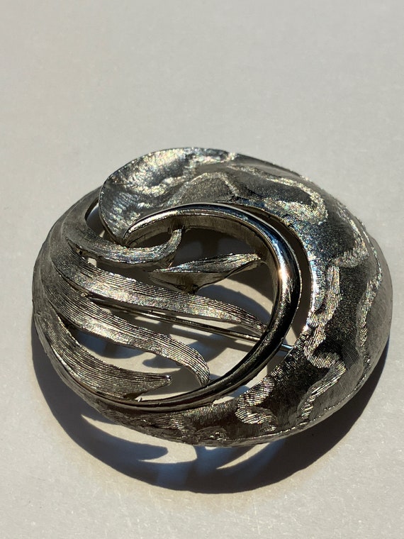 Vintage Silver 1970s J.J. Jonette Jewelry Swirl P… - image 4
