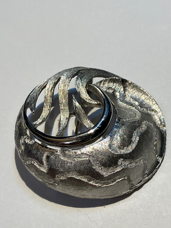Vintage Silver 1970s J.J. Jonette Jewelry Swirl P… - image 3
