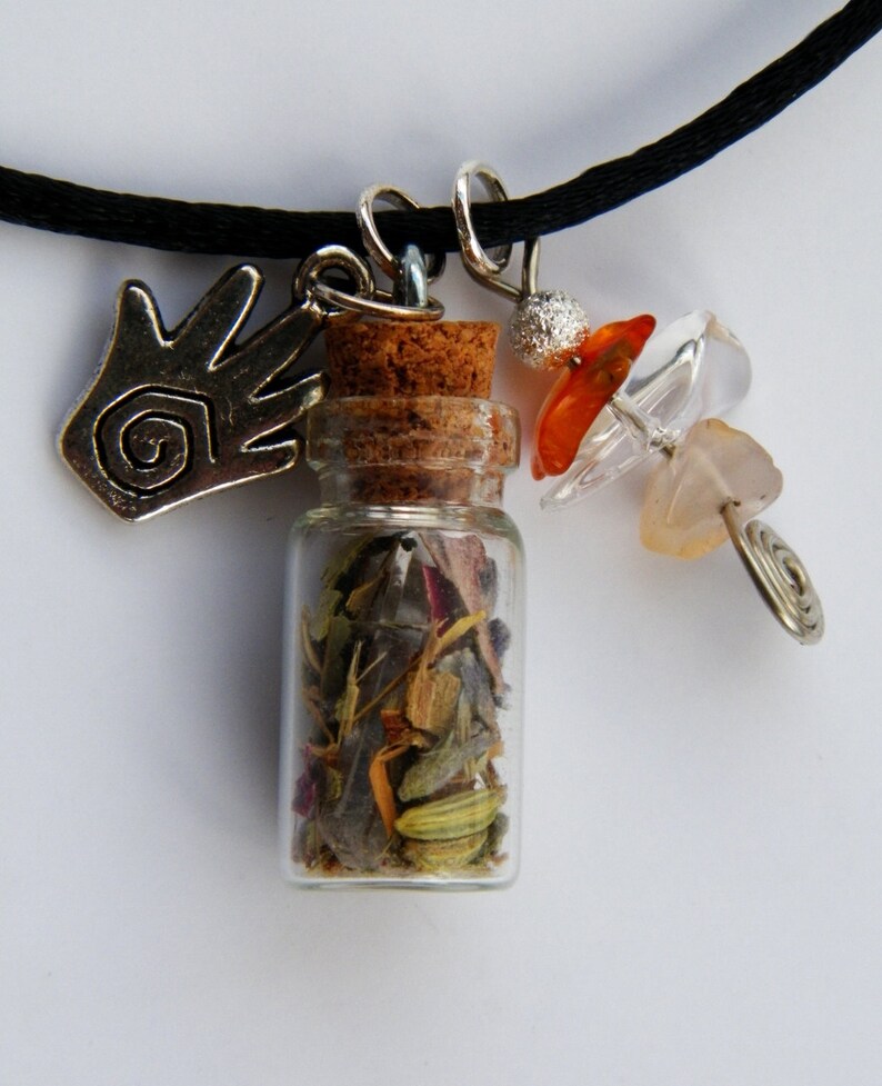 Healing Amulet Charm Bottle Necklace Healing Charm Talisman Etsy
