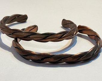 Antique Copper Cuff Siam Bracelet Pair