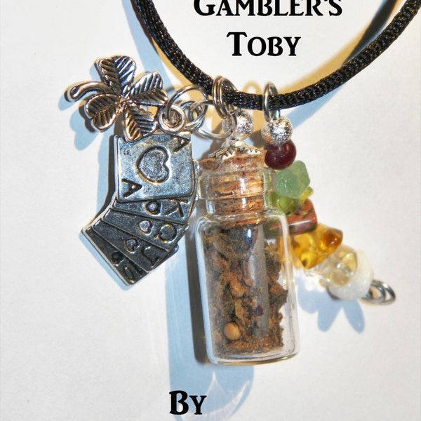 Good Luck Gambling Charm Bottle Necklace Pagan Wicca Reiki Ritual Lucky Amulet