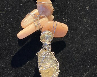 Citrine and Sunstone Manifestation Pendant OOAK