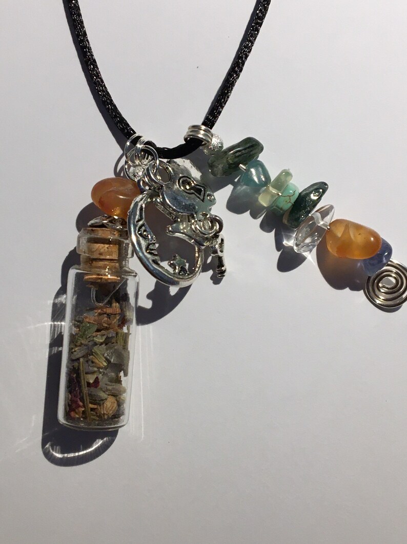 Healing Amulet Charm Bottle Necklace Healing Charm Talisman Etsy