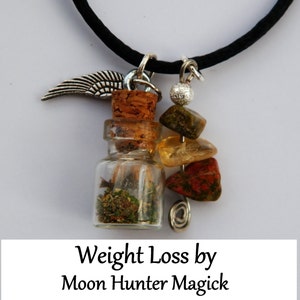 Weight Loss Charm Bottle Amulet Necklace Pagan Wicca Reiki Ritual image 2