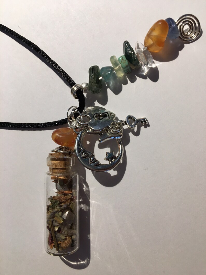 Healing Amulet Charm Bottle Necklace Healing Charm Talisman Etsy