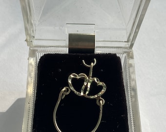 Vintage Sterling Silver Heart Charm Loop in Original Box