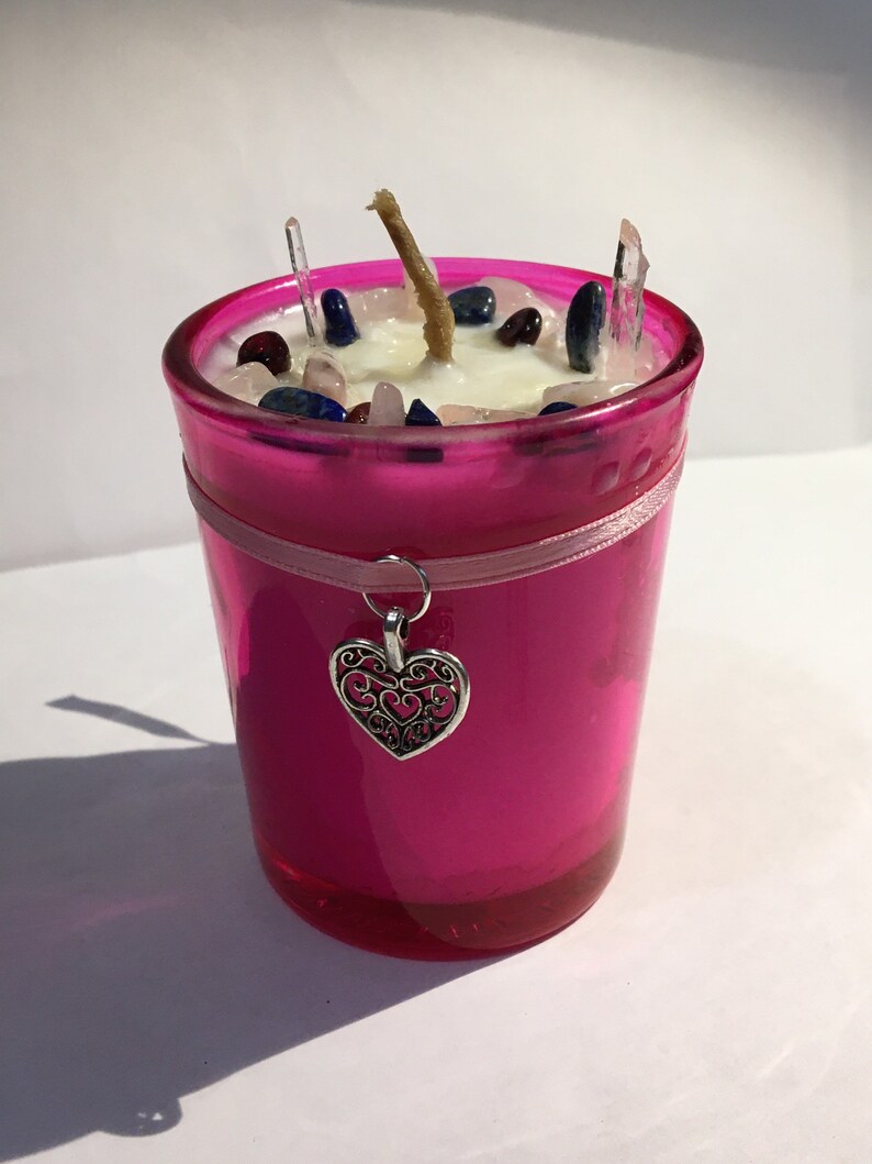 Love Soy Hand Made Votive Candle Attract Love Strengthen Love Ritual Candle Pink