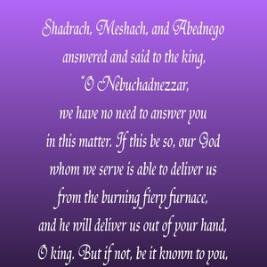Daniel 3:16-18 Bibel Vers digitaler Download druckbare Wand Kunstdruck oder verwenden für Kartenherstellung oder Handwerk Shadrach Meshach Abednego Ofen