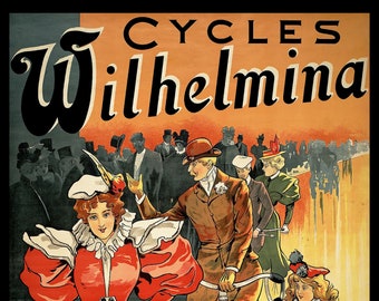 Dutch Wilhemina Bicycle Advertising Art Print - Digitally Remastered Fine Art Print / Poster