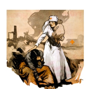 Rotkreuz Krankenschwester - der Tröster - DIGITAL DOWNLOAD - digital remastered Fine Art Print / Poster - drucken Sie es selbst!
