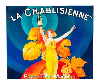 La Chablisienne Chablis French Wine Liquor Art Print - Digitally Remastered Fine Art Print / Poster Digital Download