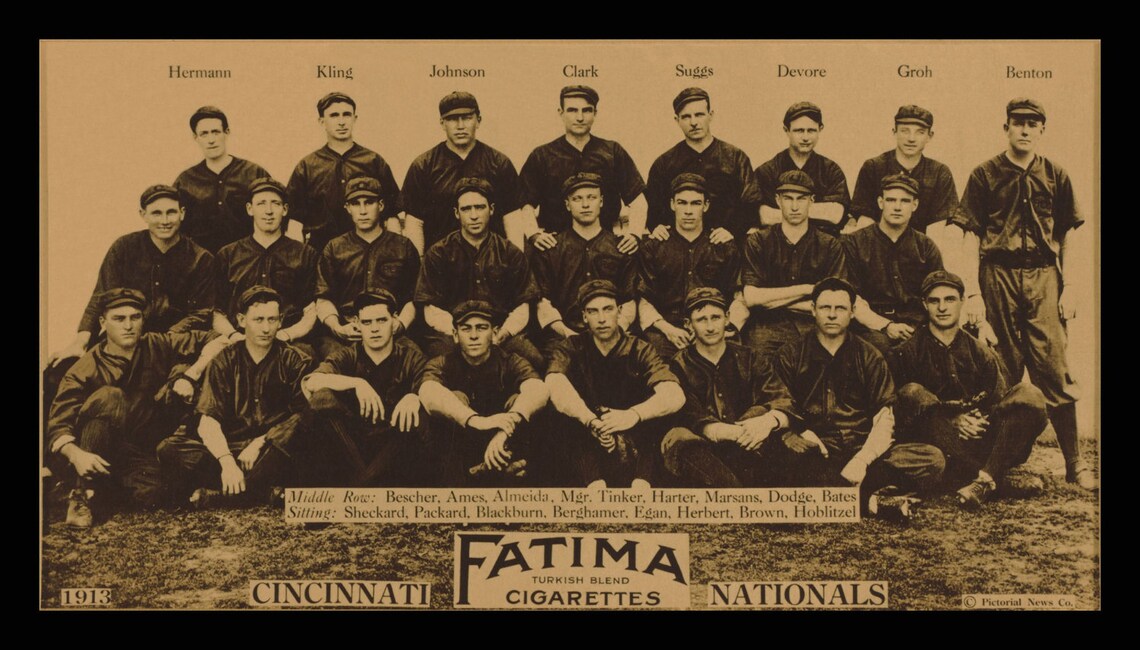 1913 Cincinnati Reds Team Picture Digitally Remastered Fine Art Print