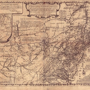 1755 MAP Midden-Britse Koloniën DIGITALE DOWNLOAD Virginia Maryland New York New Jersey Delaware Pennsylvania Connecticut Plus Ohio
