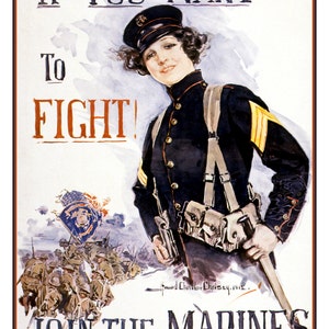 Howard Chandler Christy U.S. Marines Girl - Digitally Remastered Fine Art Print / Poster Digital Download Printable