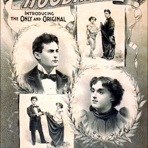 Harry HOUDINI  Bessie HOUDINI Theater Advertisement Poster - Digitally Remastered Fine Art Print Digital Download