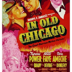 In Old Chicago Tyrone Power Alice Faye Movie Theater Vintage Digitally Remastered Fine Art Print / Poster Digital Download