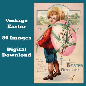 Immagini di PASQUA DOWNLOAD DIGITALE - 86 immagini di cartoline pasquali vintage e antiche realizzate e stampate da soli