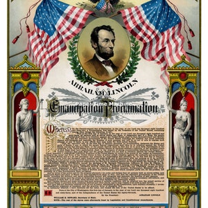 President Abraham Lincoln EMANCIPATION PROCLAMATION Vintage Digitally Remastered Fine Art Print / Poster Digital Download