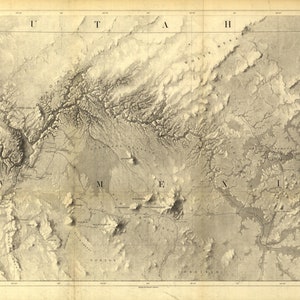 1858 Karte von Colorado River und Grand Canyon Digital Download New Mexico Territory Modern Arizona
