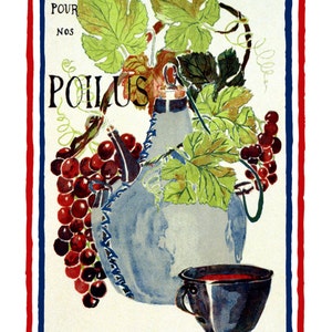 Reservez Le Vin French Wine Fine Art Print - Digitally Remastered Printable Digital Download