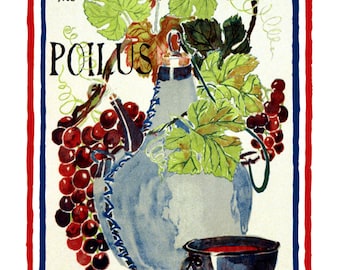 Reservez Le Vin French Wine Fine Art Print - Digitally Remastered Printable Digital Download