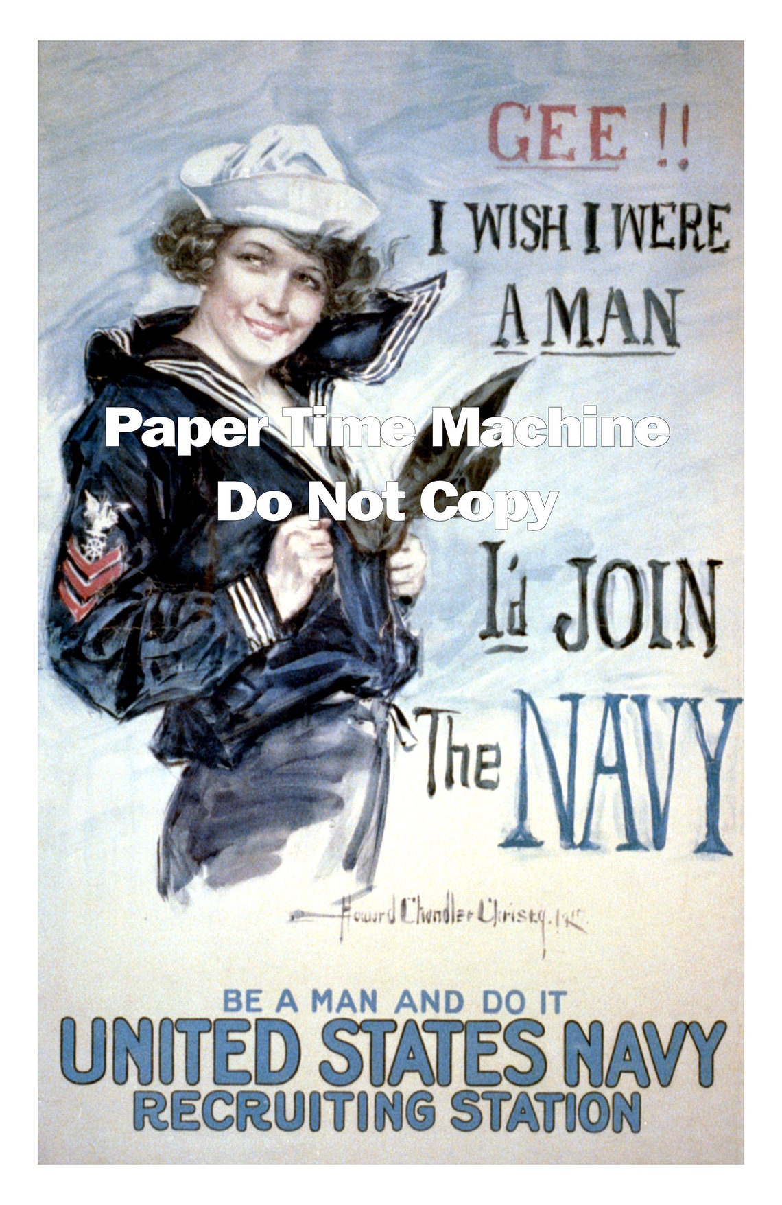 Navy Girl by Howard Chandler Christy World War I Recruiting - Etsy