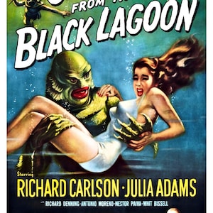 Creature From The Black Lagoon Movie Theater Vintage Digitally Remastered Fine Art Print / Poster Digital Download