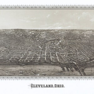 Cleveland Ohio 1887 Vogelperspektive Panoramakarte digital remastered Poster digitalherunterladen