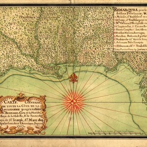 1747 Français Map Province de la Louisianne DIGITAL DOWNLOAD Français Territoire de la Louisiane