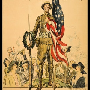 James Montgomery Flagg Regular Army Infantry WWI Vintage Poster - Digitaal Geremasterde Fine Art Print / Poster Digital Download