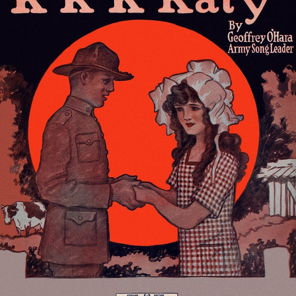 K-K-K-Katy Feuille Musique Cover Art Print - K-K-K- Katy, Beautiful Katy, You’re The Only G-G-G-Girl Que j’adore le téléchargement numérique
