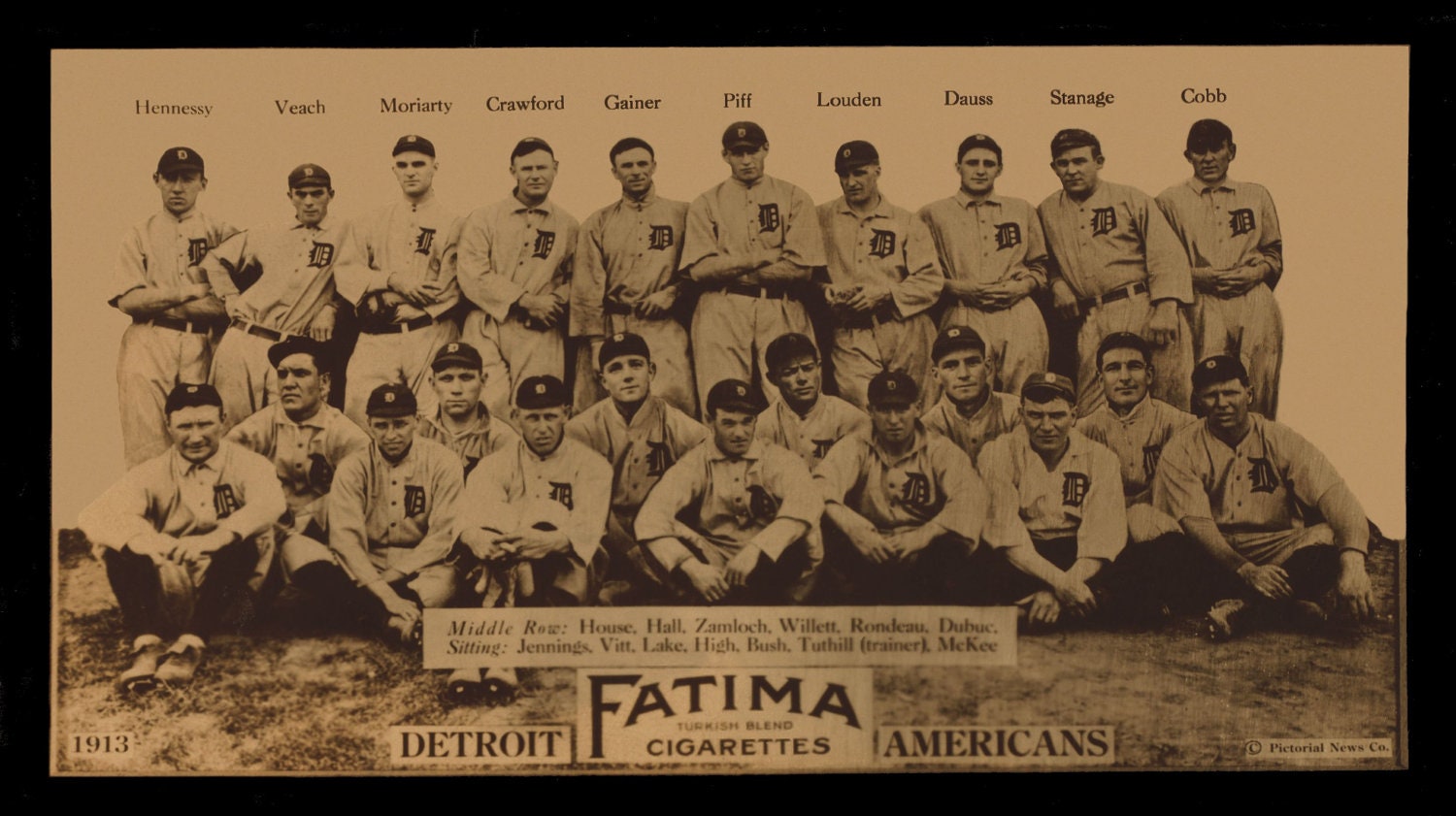 1913 Detroit Tigers Team Picture Digitally Remastered Fine Art Print