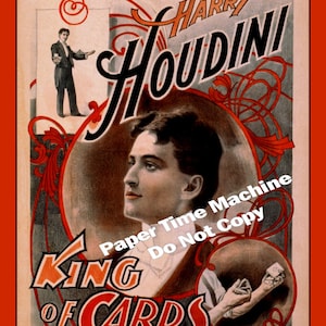 Anúncio de teatro Harry HOUDINI King of Cards - Impressão de belas artes digitalmente remasterizada Download digital