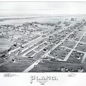 PLANO TEXAS 1891 Vogelperspektive Panoramakarte digital remastered Poster digitaler Download