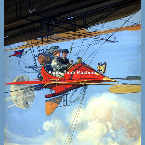 Future Air Travel Late 19th Early 20th Century Vintage Art Print - Digitally Remastered Fine Art Print / Poster Digital Download