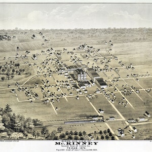 McKINNEY TEXAS 1876 Vogelperspektive Panoramakarte digital remastered Poster digitaler Download