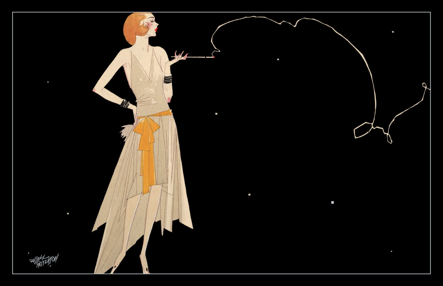 20er Jahre Flapper Rauchen Zigarette Fine Art Print - digital remastered  Fine Art Print / Poster digitaler Download, image size:1500x969