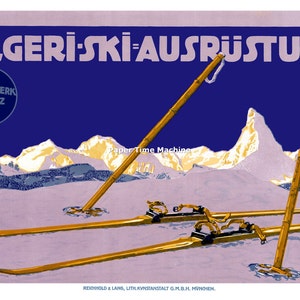 Bilgeri Ski Equipment Bregenz Austria - Stampa fine arte rimasterizzato digitalmente / Poster Download digitale - Matterhorn Mountain