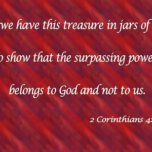 2 Corinthians 4:7 Bible Verse Digital Download Printable Wall Art Print or Use For Card Making or Crafting This Treasure In Jars Of Clay